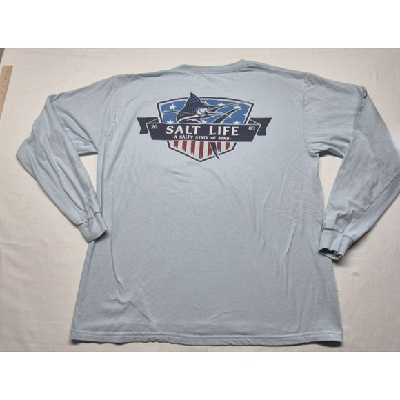 Salt Life Other - Salt Life Men's Marlin State of Mind light Blue Pocket Long Sleeve T-Shirt - Lg